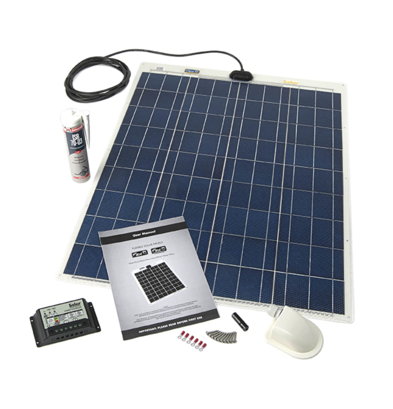 PV Logic Flexi 80wp Roof/Deck Top Solar Panel Kit Image