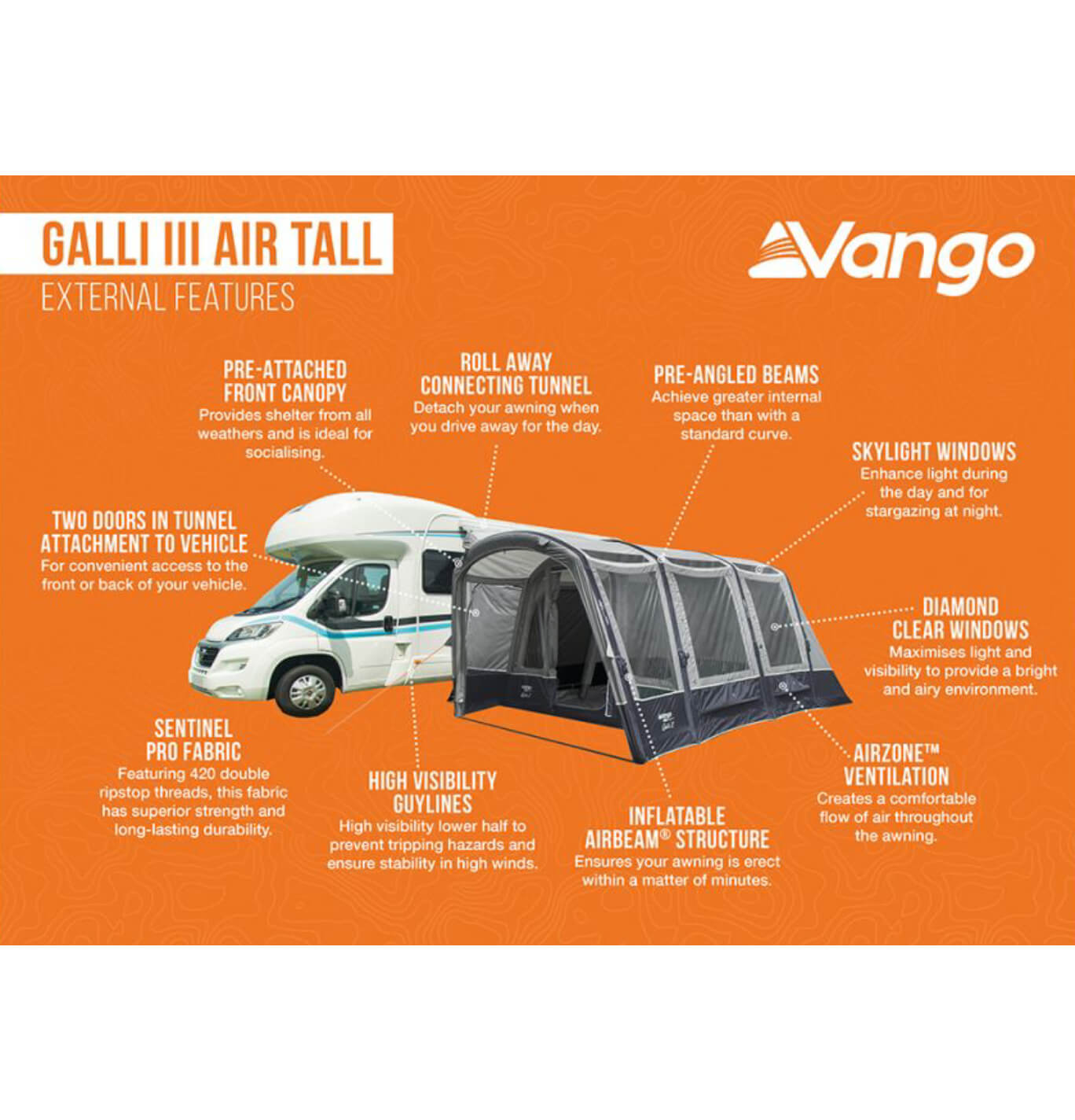 Features of the Galli drive away awning