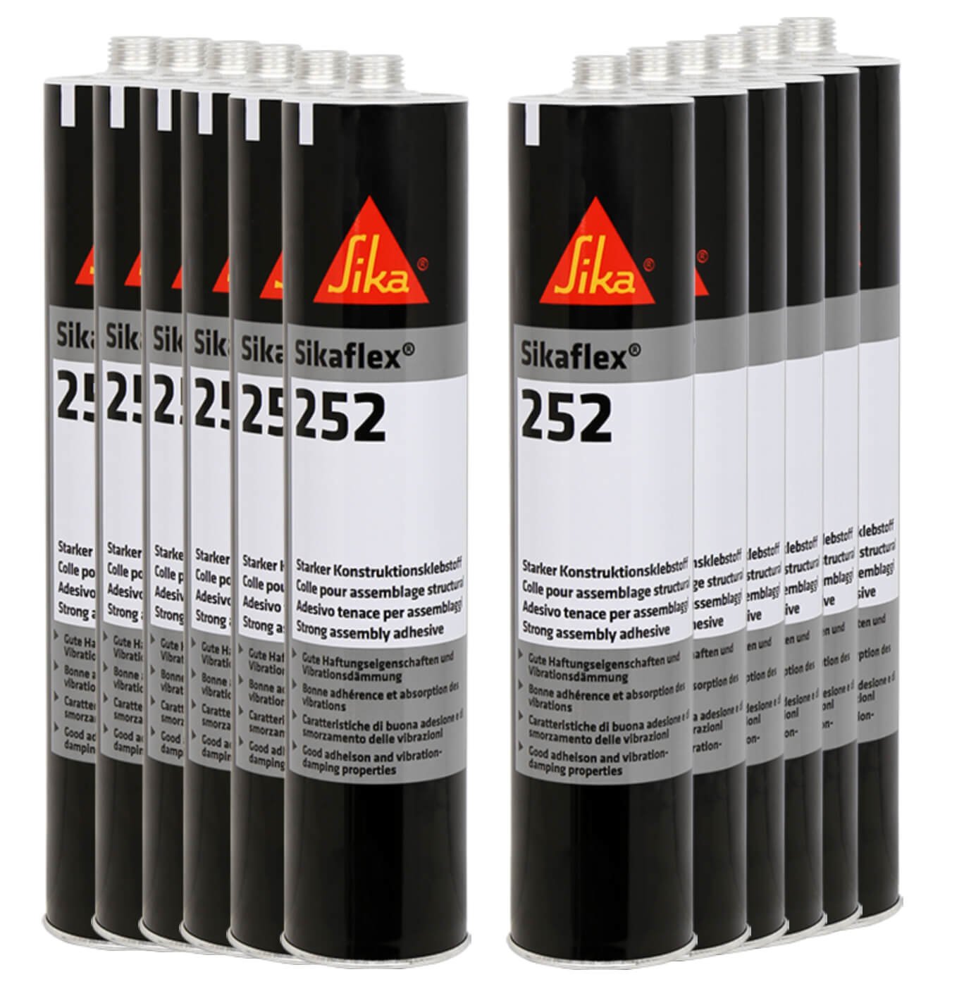 Sikaflex 252 Black Structural Polyurethane Adhesive | 300ml | 12 Pack