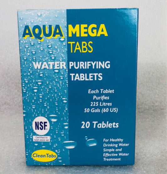 Clean Tabs Aqua Mega Water Purifying Tablets | Pack of 20