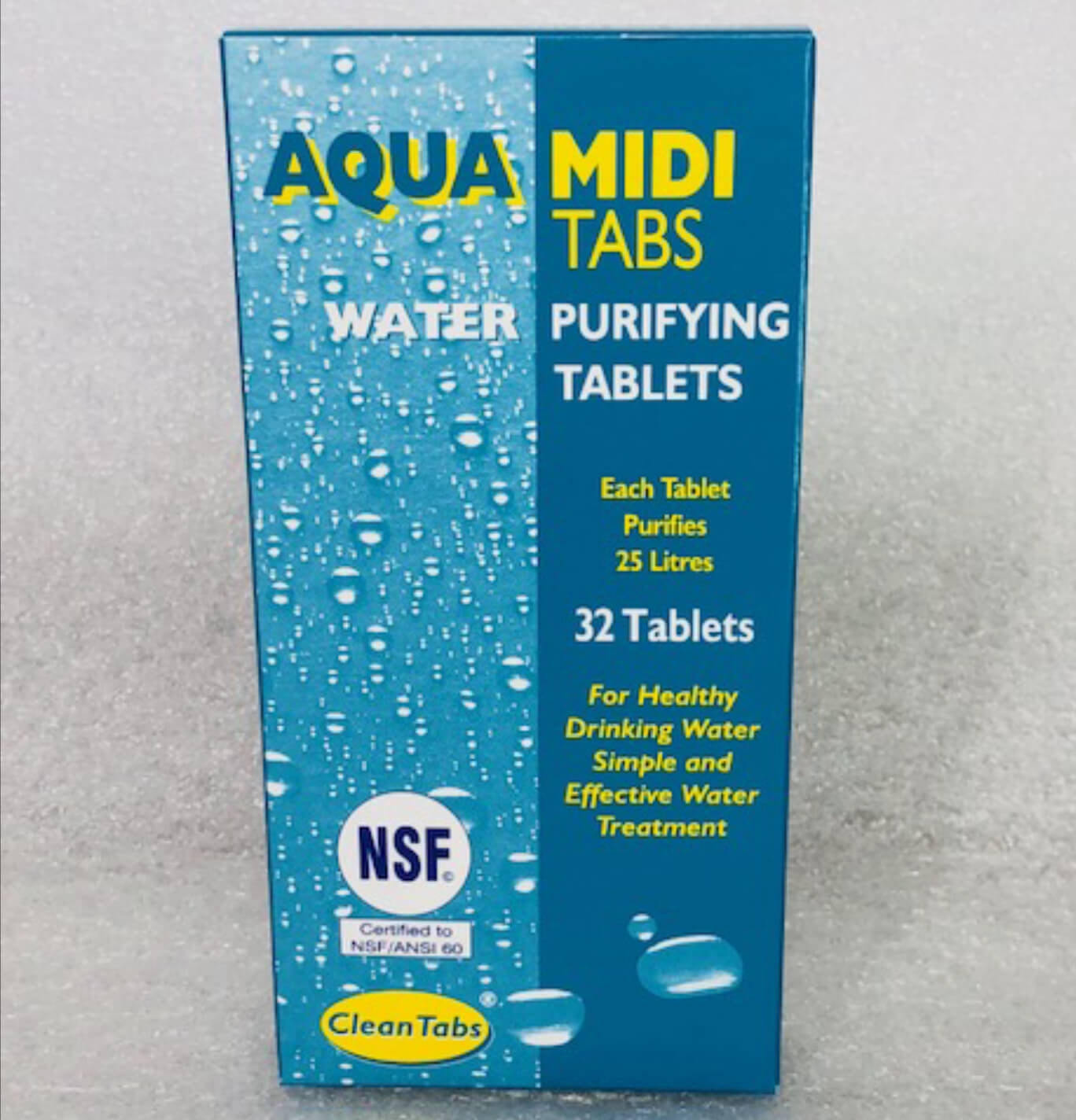 Clean Tabs Aqua Midi Water Purifying Tablets | 2 Packs of 32