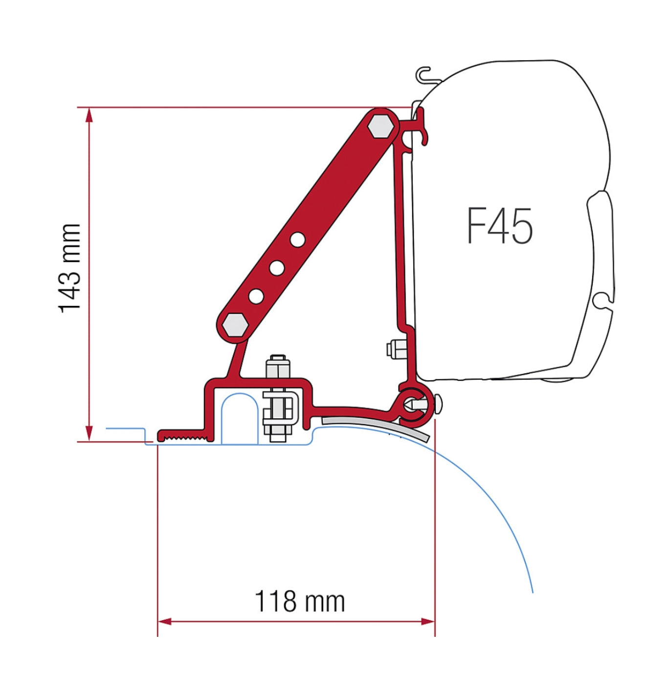 Fiamma F45 Adapter Kit for Ducato/Jumper/Boxer H2 (High Roof) | 98655-755 Image