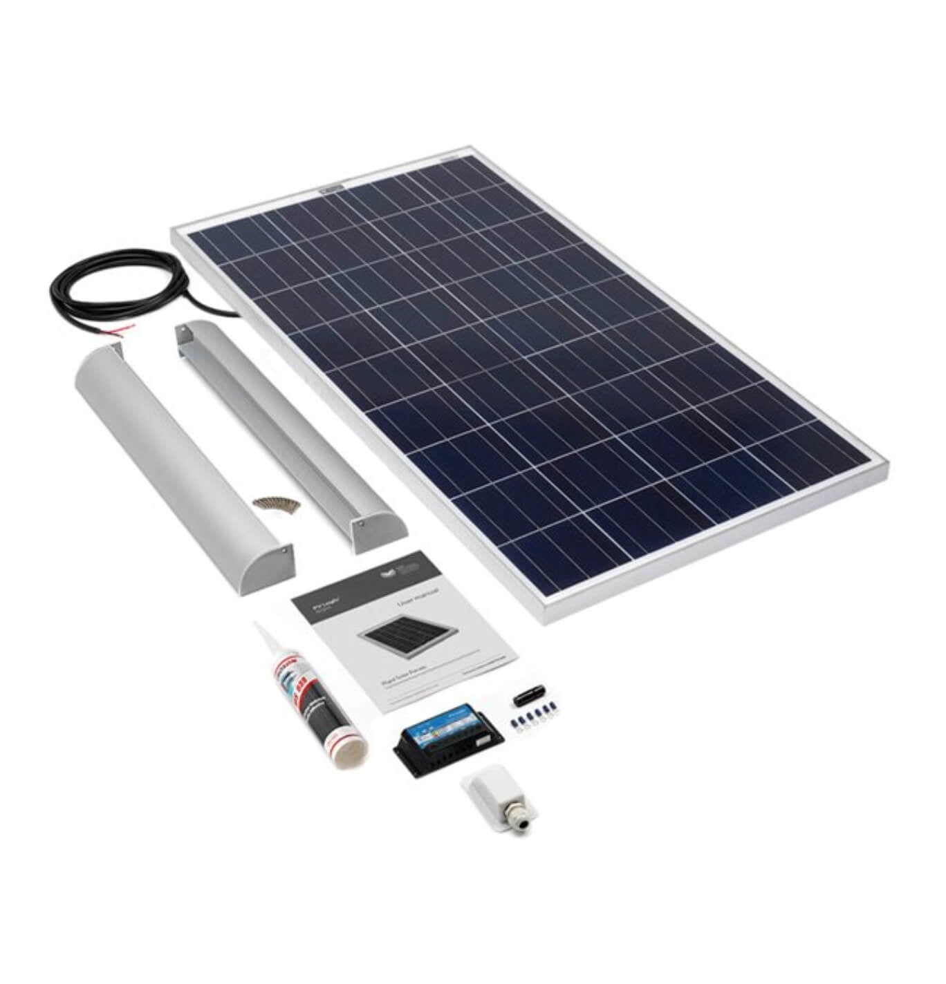 PV Logic 120 Watt Solar Motorhome Rooftop Kit inc Aero Brackets