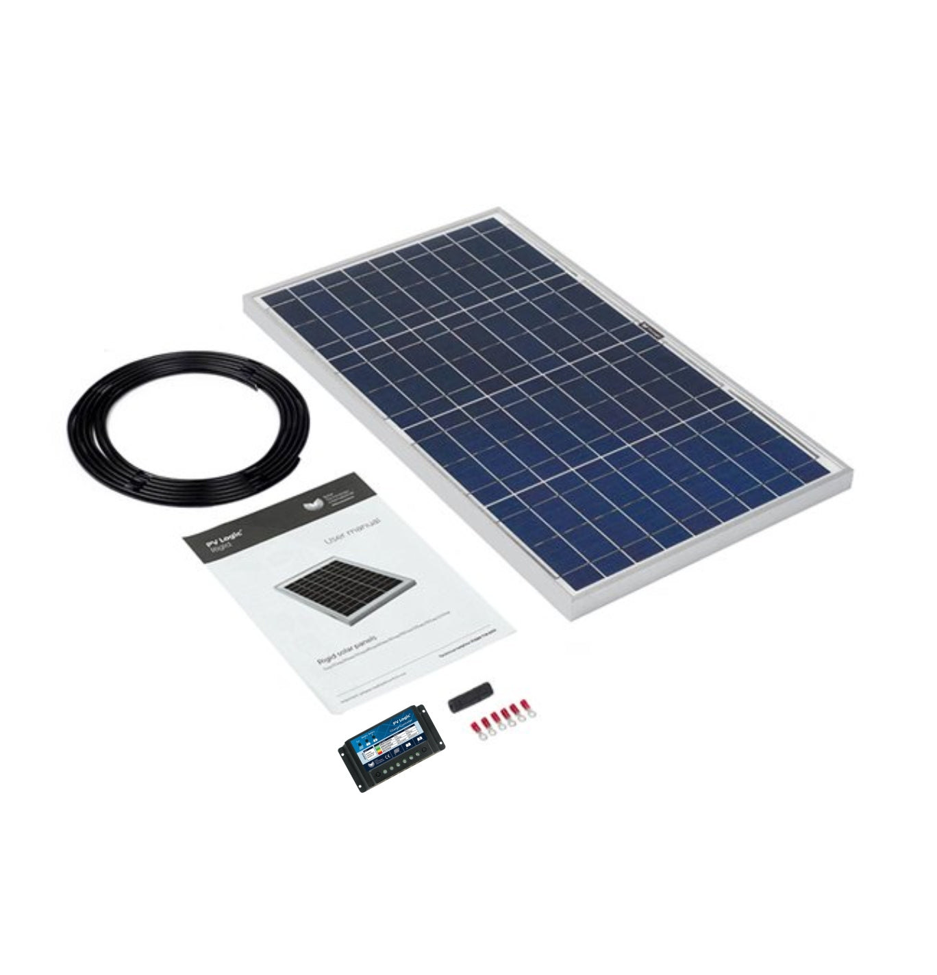 PV Logic 30W Rigid Solar Panel Kit & 10Ah Dual Battery PWM Charge Controller