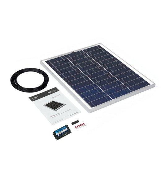 PV Logic 45W Rigid Solar Panel Kit & 10Ah Dual Battery PWM Charge Controller