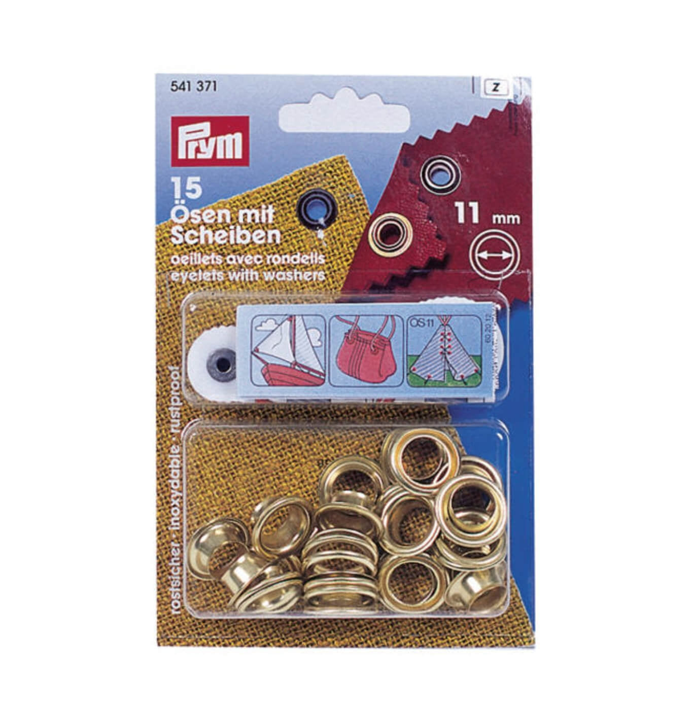 Reimo Brass 11mm Eyelet & Washer Awning & Canvas Repair Kit | 15 Pack Image