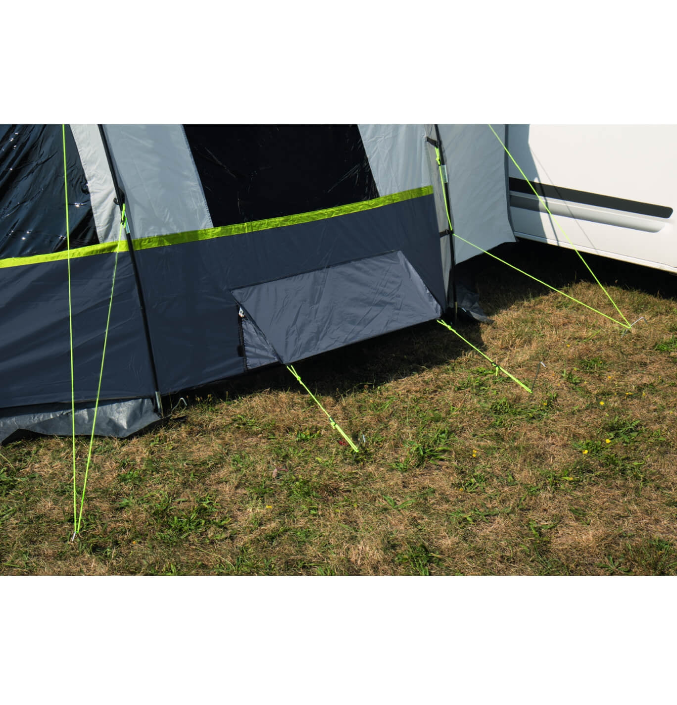 guylines and pegs view on the tour compact drive away awning