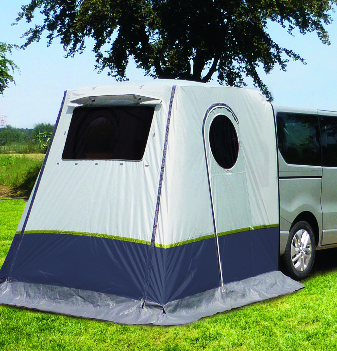 Reimo Trapez Premium Tailgate Tent & Sewn-In Ground Sheet - Trafic, Transit, Vivaro Campers