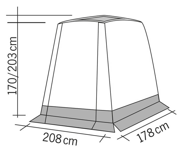 Reimo Trapez Cabin Tailgate Tent & 2 Door Poles for Citroen Berlingo & Mini Campers Image