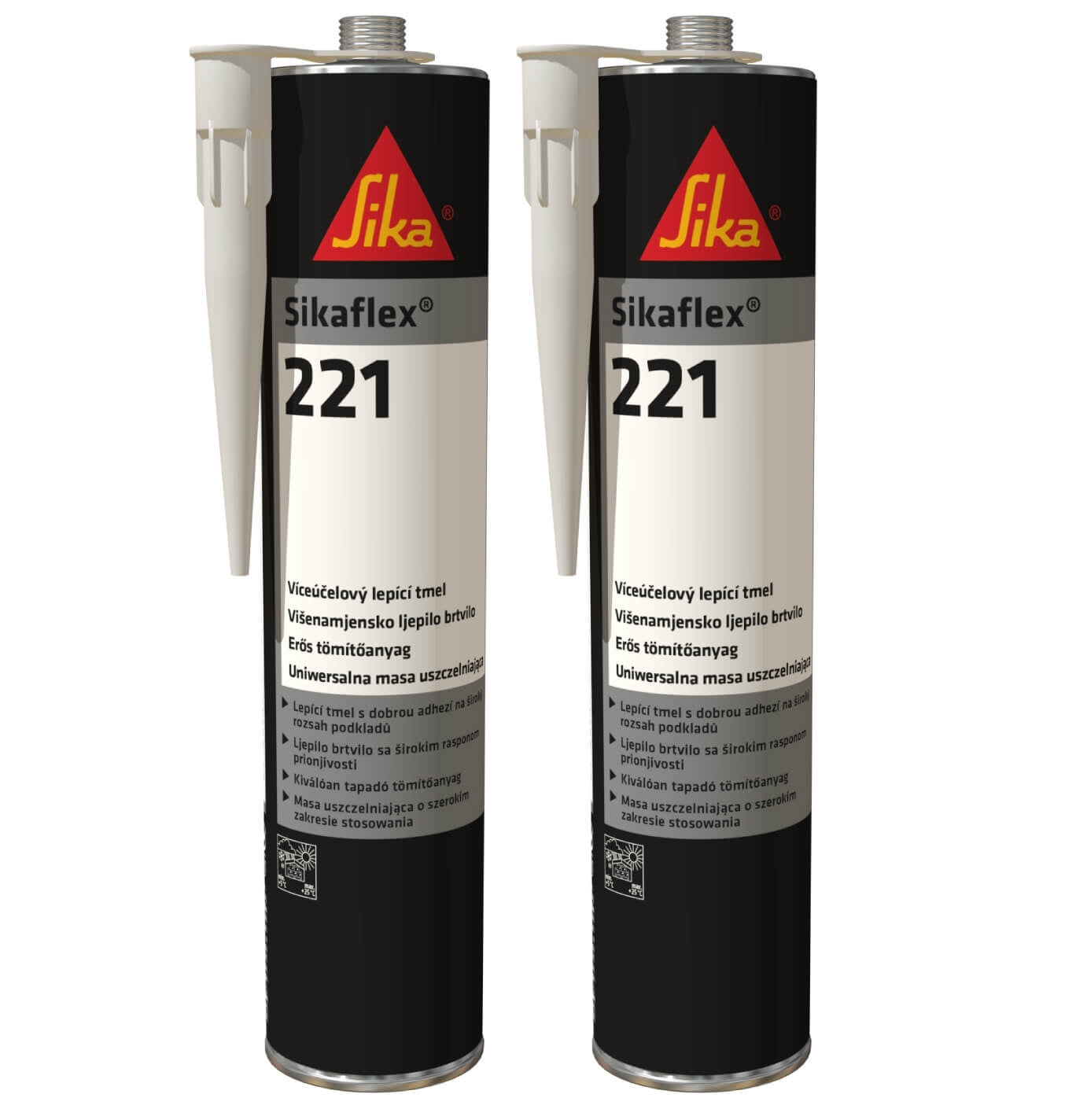 2 x Sikaflex 221 Black Multi Purpose Adhesive Sealant Bundle Image