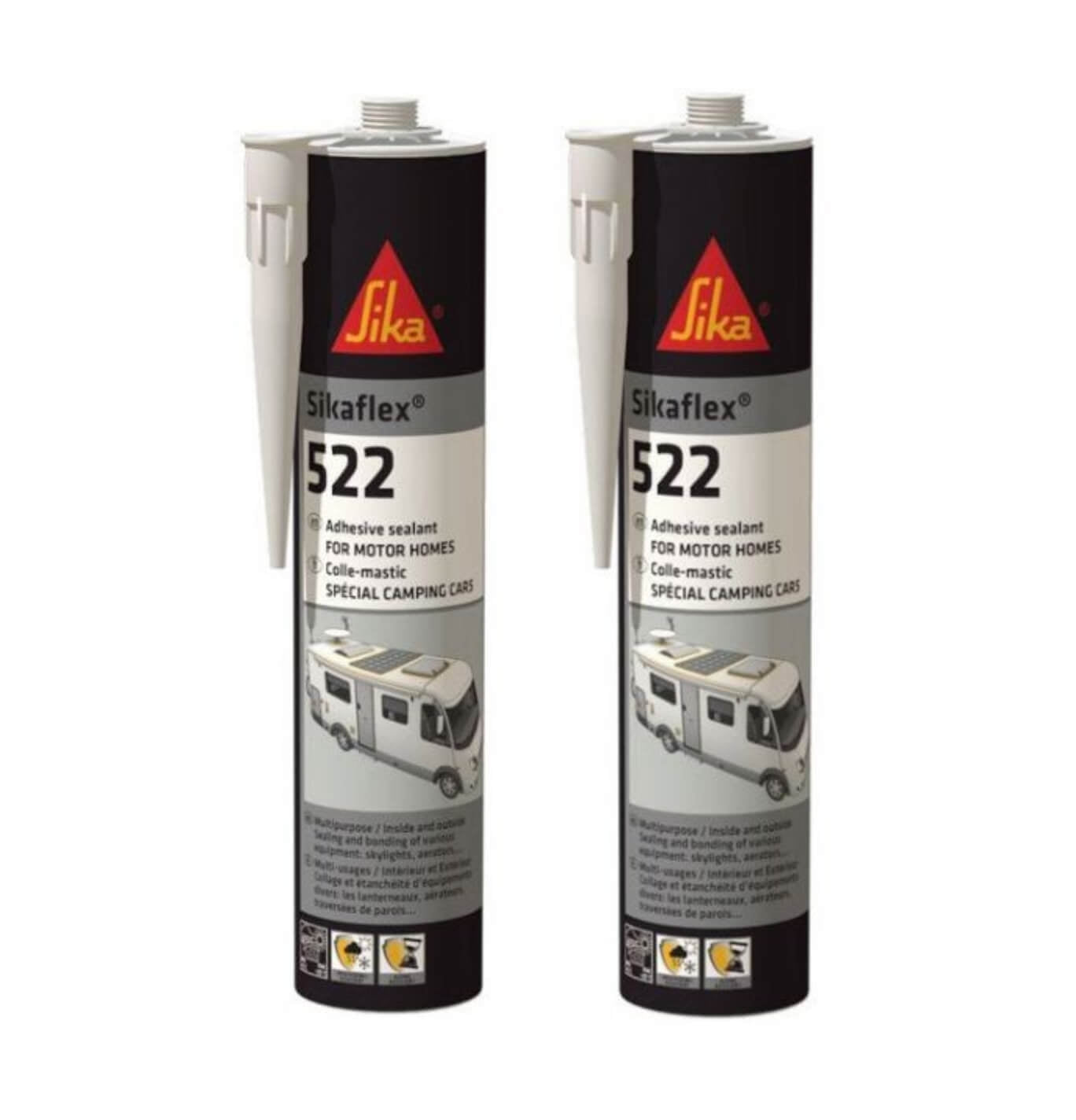 2 x Sikaflex 522 White Caravan & Motorhome Adhesive Sealant Bundle Image