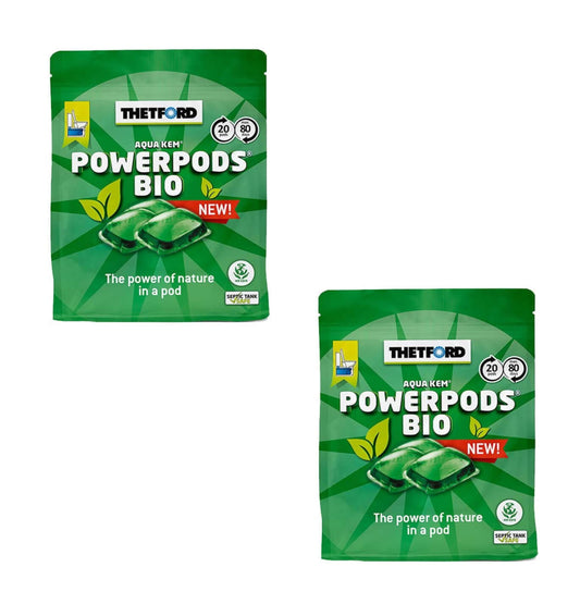 2 x Thetford Aqua Kem PowerPods Bio Green Pods | 40 Pods Bundle