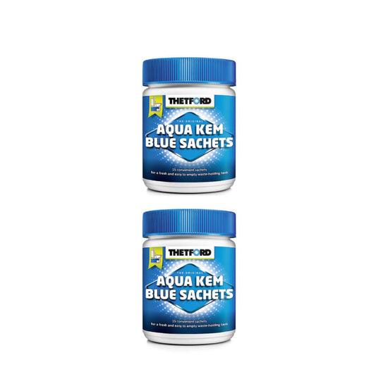 2 x Thetford Aqua Kem Blue Chemical Toilet Sachets | 30 Tabs Bundle