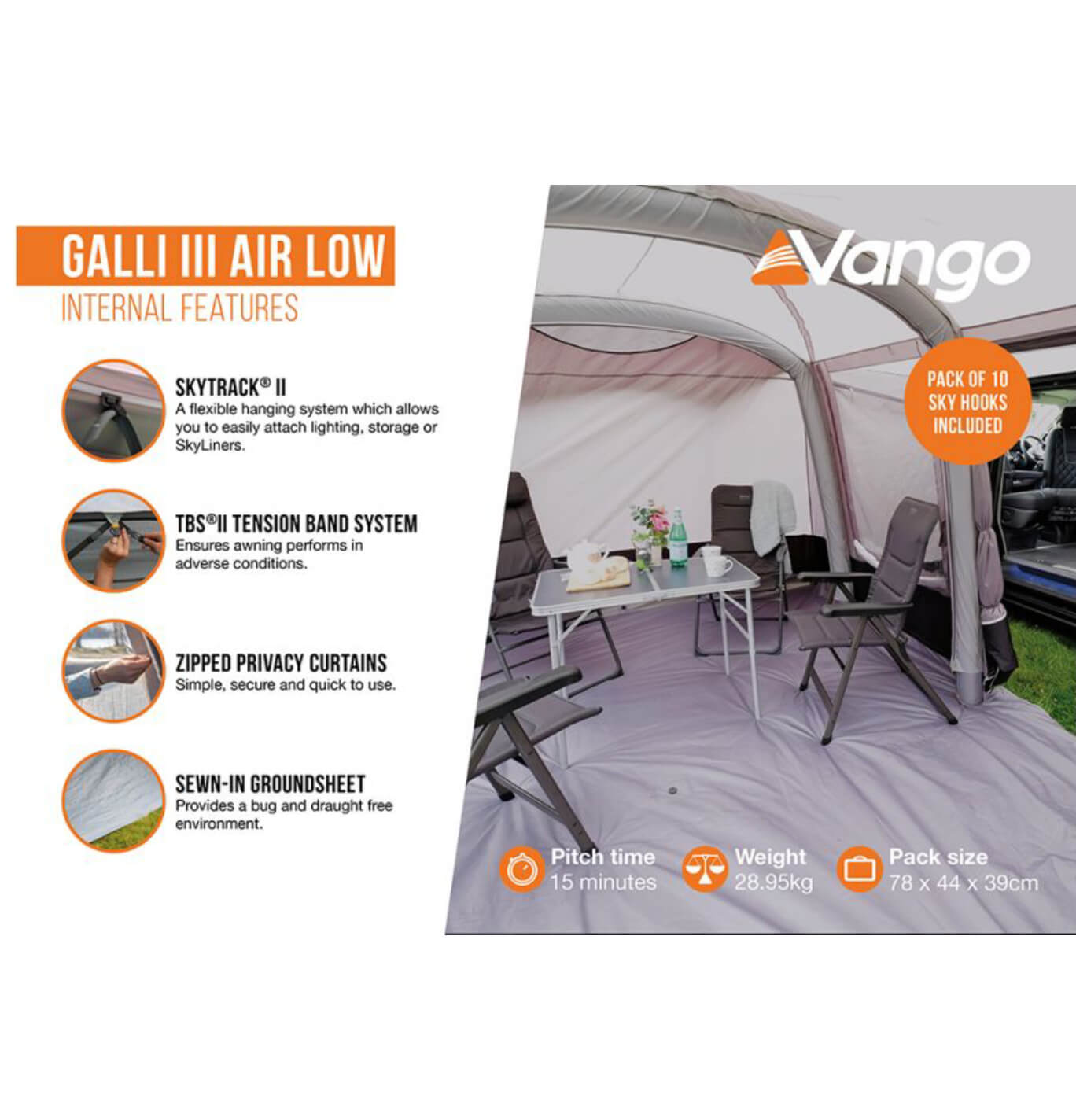 Vango Galli III Low AirWay Drive Away Awning Image