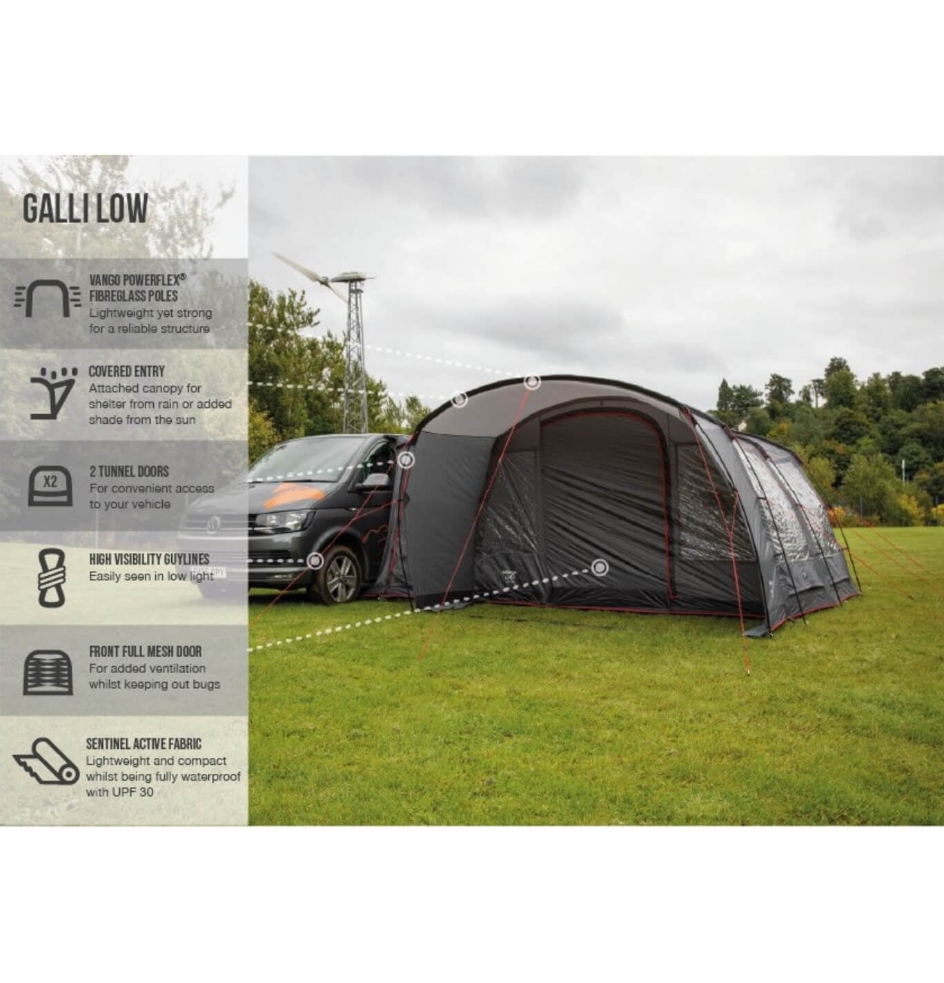 Feature of the Vango Galli poled awning