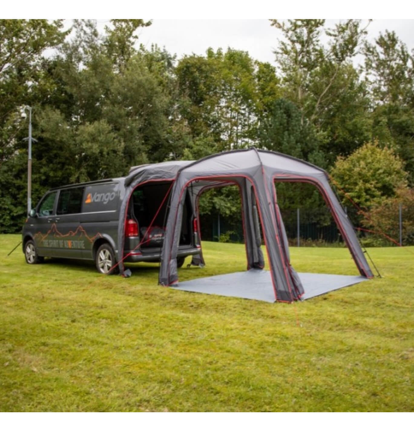 The vango tailgate hub open & attached to vehicle