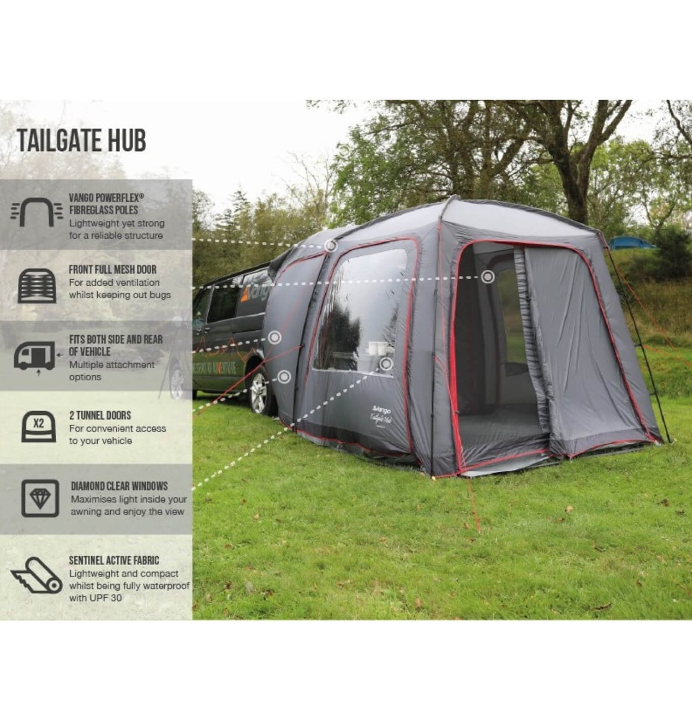 Features of the tailgate hub